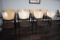 (8) CHAIRS, WOOD BACK, VINYL SEAT, STEEL FRAME