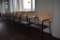 (8) CHAIRS, WOOD BACK, VINYL SEAT, STEEL FRAME
