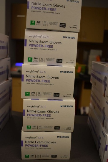(5) BOXES OF NITRILE EXAM GLOVES, ALL MEDIUM