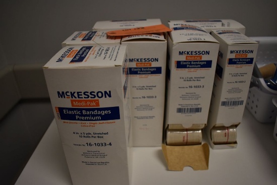 (7) BOXES OF ASSORTED ELASTIC BANDAGES, (SOME ARE PARTIAL)