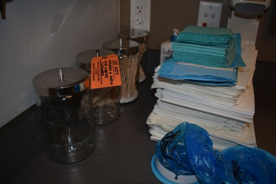 CANISTERS, PADS AND MISC. SUPPLIES IN DRAWERS