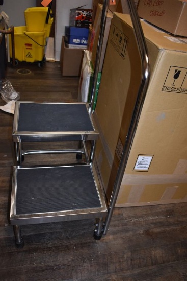 TWO STEP STAINLESS STEEL STEP STOOL