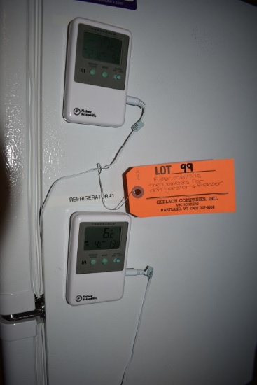 FISHER SCIENTIFIC THERMOMETER FOR REFRIGERATOR AND FREEZER