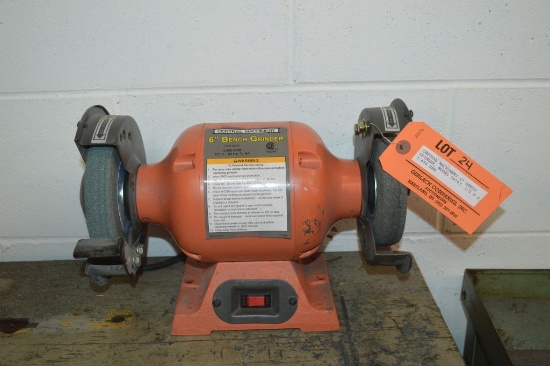 CENTRAL MACHINERY 6" BENCH GRINDER, MODEL 39797, 1/2 H.P.