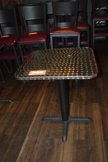 (1) 23 1/2" x 23 1/2" TWO TOP TABLE WITH SINGLE STEEL PEDESTAL