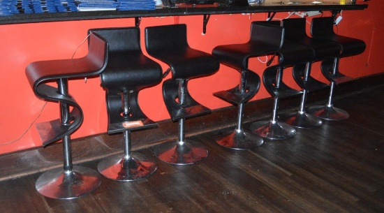 (7) CONTEMPORARY "Z" SHAPED BAR STOOLS WITH