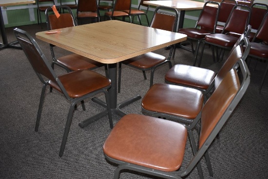 (6) DINING ROOM CHAIRS, VINYL SEAT/BACK,