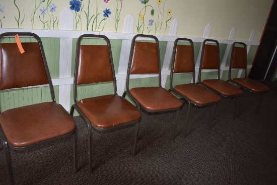 (6) DINING ROOM CHAIRS, VINYL SEAT/BACK,