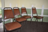 (4) DINING ROOM CHAIRS, VINYL SEAT/BACK,