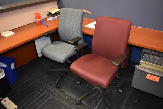 (2) HON TASK CHAIRS, 1-BLUE AND 1-DARK READ