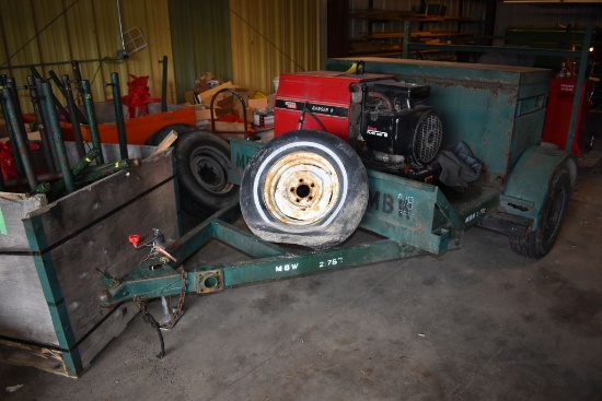 JOBSITE TRAILER, 8' x 5' DIAMOND PLATE DECK,