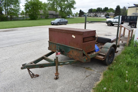 JOBSITE TRAILER, 8' x 5' DIAMOND PLATE DECK,