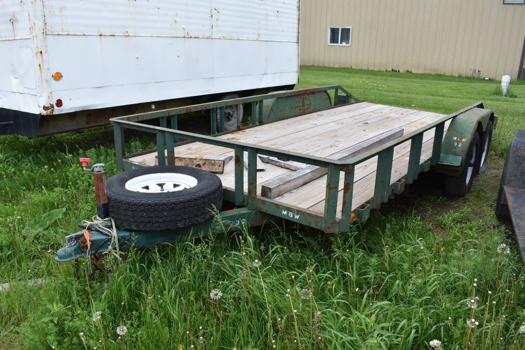 TANDEM AXLE TRAILER, 16' x 6' 4", NO RAMPS,