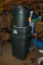 LOT OF RUBBERMAID GARBAGE CANS, ASSORTED SIZES