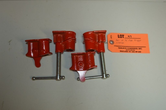 PAIR OF 1/2" PIPE TRIGGER CLAMPS