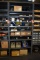 METAL SHELVING UNIT WITH MISC. ELECTRICAL COMPONENTS