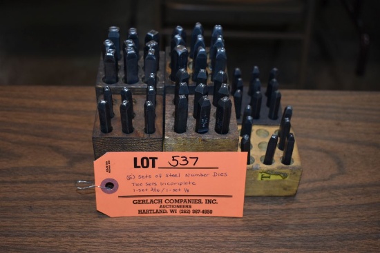 (6) SETS OF NUMBER STAMPS, 1/8" AND 3/16", (2) SETS