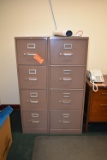 (2) FOUR DRAWER BROWN METAL FILING CABINETS,