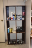 WOODGRAIN SHELVING UNIT WITH SIX CUBBIES WITH