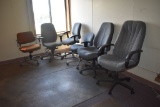 LOT WITH (8) ASSORTED OFFICE CHAIRS WITH PEDESTAL MOUNTS