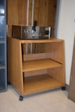 WOODGRAIN SHELVING UNIT WITH TWO SHELVES,