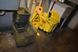 LOT WITH (2) MOP BUCKETS AND CAUTION SIGN