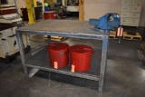 STEEL WORK TABLE WITH 6