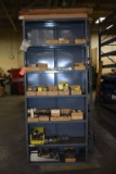 METAL SHELVING UNIT WITH MISC. ELECTRICAL FUSES