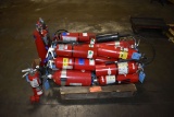 SKID OF FIRE EXTINGUISHERS, MISC. SIZES