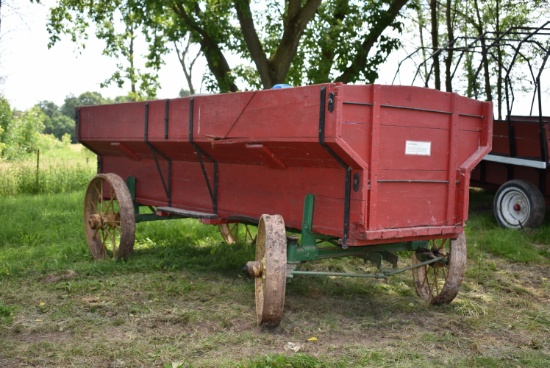 ANTIQUE GRAIN WAGON WITH SIDE CHUTES