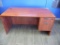 CHERRY WOODGRAIN DESK WITH TWO DRAWERS,