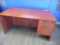 CHERRY WOODGRAIN DESK WITH TWO DRAWERS,