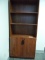 CHERRY WOODGRAIN BOOKCASE WITH TWO LOWER DOORS,