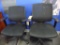 (2) BLACK DESK CHAIRS, SOME DAMAGE ON ARMS