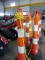 SET OF (6) CROWD BARRIER SAFETY CONES WITH PLASTIC CHAIN