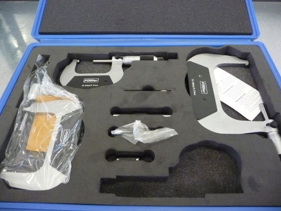 FOWLER METRIC MICROMETER SET, 25 TO 100mm,