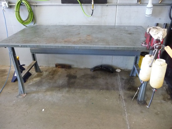 6' METAL WORKBENCH WITH 3 1/2" BENCH VISE WITH SOFT JAWS