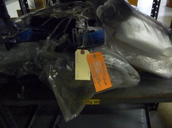 CONTENTS OF THIS SHELF, LARGE ASSORTMENT OF TAKE-OFF WINDSHIELDS