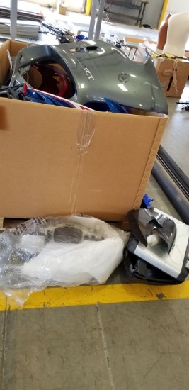 HUGE BIN OF PLASTIC BODY PANELS AND SOME ON FLOOR