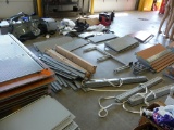 LARGE ASSORTMENT OF DISASSEMBLED DISPLAY SHELVING,