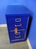 BLUE TWO DRAWER FILE CABINET