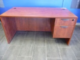 CHERRY WOODGRAIN DESK WITH TWO DRAWERS,