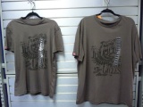 (2) MEN'S TRIUMPH BONNEVILLE T-SHIRTS, GRAY