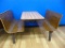 BOOTH WITH ATTACHED BENCHES, WOODGRAIN LOOK,