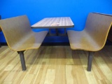 BOOTH WITH ATTACHED BENCHES,