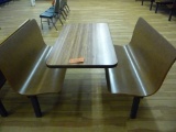 BOOTH WITH ATTACHED BENCHES,