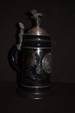 GERMAN STEIN WITH LID, EAGLE ON TOP, CERTIFICATE OF