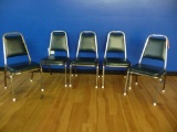 (5) METAL FRAMED STACKABLE CHAIRS,