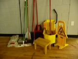 MISC. MOPS, BROOMS, STEP STOOL