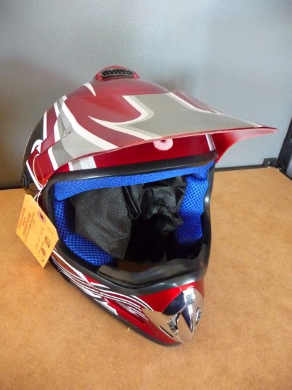YOUTH ATV HELMET, RED, SIZE LARGE,